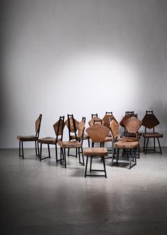 Set of four wood and iron chairs - 3243432