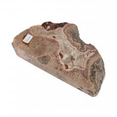 Set of pink amethyst agate fossilised ammonite and coral fossil - 3640607