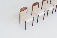 Set of six Danish dining chairs in walnut and wool Denmark 1960 - 3933811