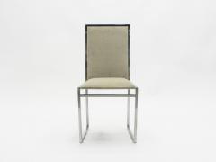 Set of six Mid Century chairs Metal Arredo Milan chrome burl 1970s - 997183