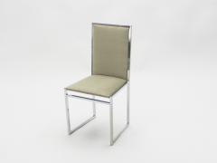 Set of six Mid Century chairs Metal Arredo Milan chrome burl 1970s - 997184