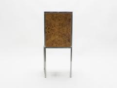 Set of six Mid Century chairs Metal Arredo Milan chrome burl 1970s - 997187