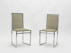 Set of six Mid Century chairs Metal Arredo Milan chrome burl 1970s - 997189