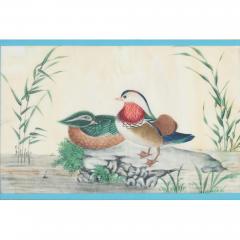 Set of six antique Chinese pith paper watercolours of birds - 4272143