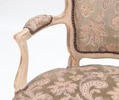 Set of six painted and giltwood French upholstered dining chairs Louis XV style - 3448499