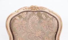 Set of six painted and giltwood French upholstered dining chairs Louis XV style - 3448501