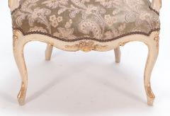 Set of six painted and giltwood French upholstered dining chairs Louis XV style - 3448504