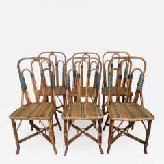 Set of six rattan winter garden chairs M Murard Lyon France circa 1930 - 1045066