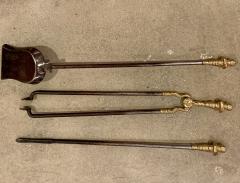 Set of steel and brass fire tools  - 1254851