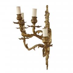 Set of three gilt bronze sconces in the Baroque style - 2189579