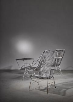 Set of three iron chairs and side table Brazil - 1721391