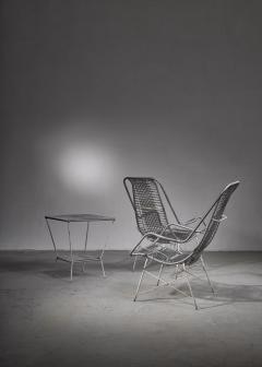 Set of three iron chairs and side table Brazil - 1721392