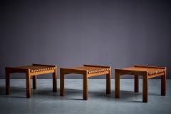 Set of three oak Stools by Genevieve Dangles edited by Group 4 France 1950s - 3705966