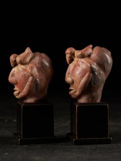 Set of two Mesoamerican Miniature Terracotta Head - 4267705