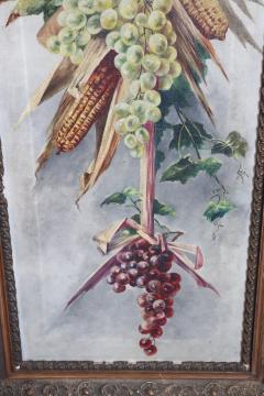 Set of two Oil Painting on Canvas signed Composition with Flowers and Fruit - 2635502