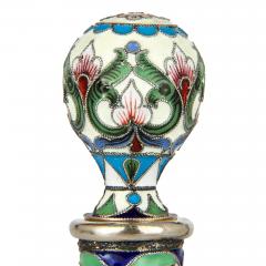 Set of two Russian silver gilt and cloisonn enamel scent bottles - 3215268