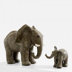 Set of two Val rie Courtet elephant sculptures glazed stoneware circa 2010 - 4080580