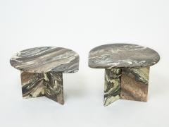 Set of two nesting coffee tables Sicilian marble 1970s - 2317516