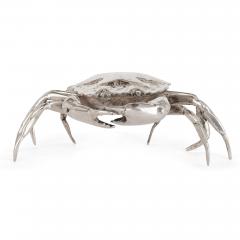 Set of unusual Spanish crab boxes in solid silver - 2337743