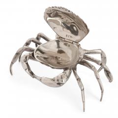 Set of unusual Spanish crab boxes in solid silver - 2337748