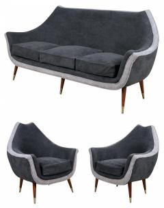 Set ofTwo Tone Gray 3 Piece Living Room Set - 2792201