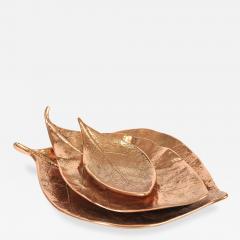 Set ot three bronze leaf bowls - 1242275
