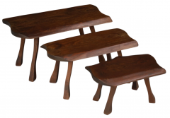 Set three French oakwood brutalist organic tables - 2977636
