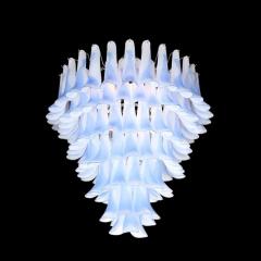 Seven Tier Blue Feather Hand Blown Murano Glass Chandelier - 2659610