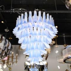 Seven Tier Blue Feather Hand Blown Murano Glass Chandelier - 2659611
