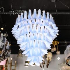 Seven Tier Blue Feather Hand Blown Murano Glass Chandelier - 2659634