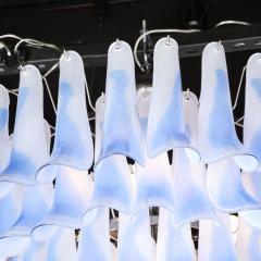 Seven Tier Blue Feather Hand Blown Murano Glass Chandelier - 2659638