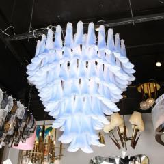 Seven Tier Blue Feather Hand Blown Murano Glass Chandelier - 2659640