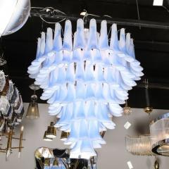 Seven Tier Blue Feather Hand Blown Murano Glass Chandelier - 2659649