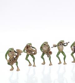 Seven cold painted bronze Musical Frogs - 2668983