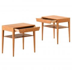 Severin Hansen Set of 2 Bedside Tables in Cane and Oak by Severin Hansen 1950s - 4507702