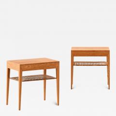Severin Hansen Set of 2 Bedside Tables in Cane and Oak by Severin Hansen 1950s - 4508665