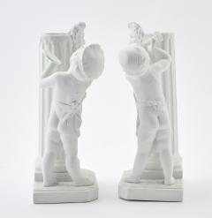 Sevres Style Bisque Porcelain Decorative Figural Pair Vases - 3546330