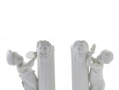 Sevres Style Bisque Porcelain Decorative Figural Pair Vases - 3546332