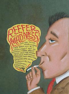 Seymour Chwast Reefer Madness Marajuana Pot Cannabis Cover Atlantic Monthly Magazine - 3406253