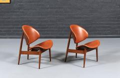 Seymour J Wiener Mid Century Clam Shell Leather Chairs by Seymour J Wiener for Kodawood - 4690779