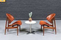Seymour J Wiener Mid Century Clam Shell Leather Chairs by Seymour J Wiener for Kodawood - 4690780
