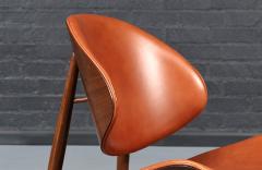 Seymour J Wiener Mid Century Clam Shell Leather Chairs by Seymour J Wiener for Kodawood - 4690786