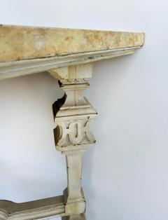Shabby Chic Antique Wood Console Tables Faux Marble Painted Tops a Pair - 4416378