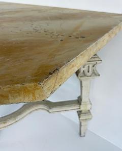 Shabby Chic Antique Wood Console Tables Faux Marble Painted Tops a Pair - 4416438