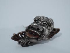 Shakudo Face Brooch Japanese C 1880 - 3748578