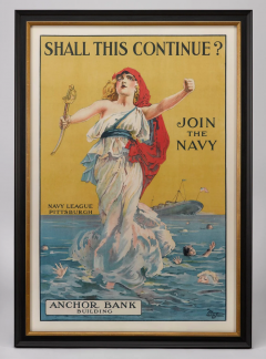 Shall This Continue Join the Navy Vintage Navy Recruitment Poster circa 1916 - 3737987