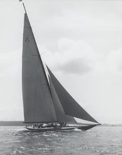 Shamrock 1927 powered up on piers tack gelatin print by Kirk and sons - 4395453