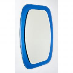 Shaped Beveled Blue Mirror Italy1970s - 565726