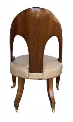 Shapely English regency style solid mahogany spoonback chair - 2810756