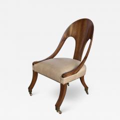 Shapely English regency style solid mahogany spoonback chair - 2812725